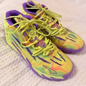 Puma Purple and Yellow Sneakers